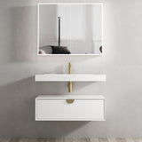 Moonlight 900mm White Wall Hung Cabinet - front view