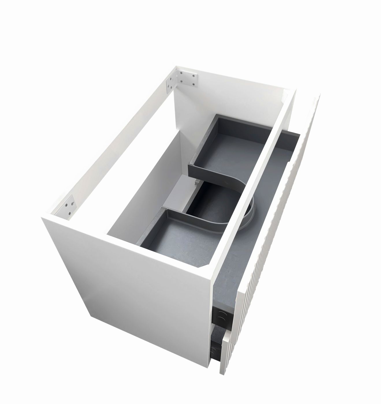 Noosa Fluted 600mm Satin White Wall Hung Vanity