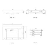 Moonlight 750mm Solid Surface Top