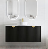 Marlo Fluted 1200mm Matte Black Wall Hung Vanity