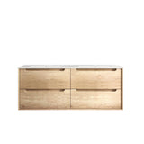 Byron 1200mm Natural Oak Wall Hung Vanity Double Bowl