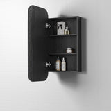 Newport 900x450 Black Oak Shaving Cabinet - front view
