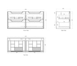 Byron 1200mm Black Oak Wall Hung Vanity Double Bowl