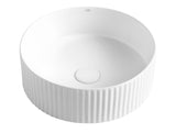 Marlo Round 400x400x125 Matte White Fluted Basin