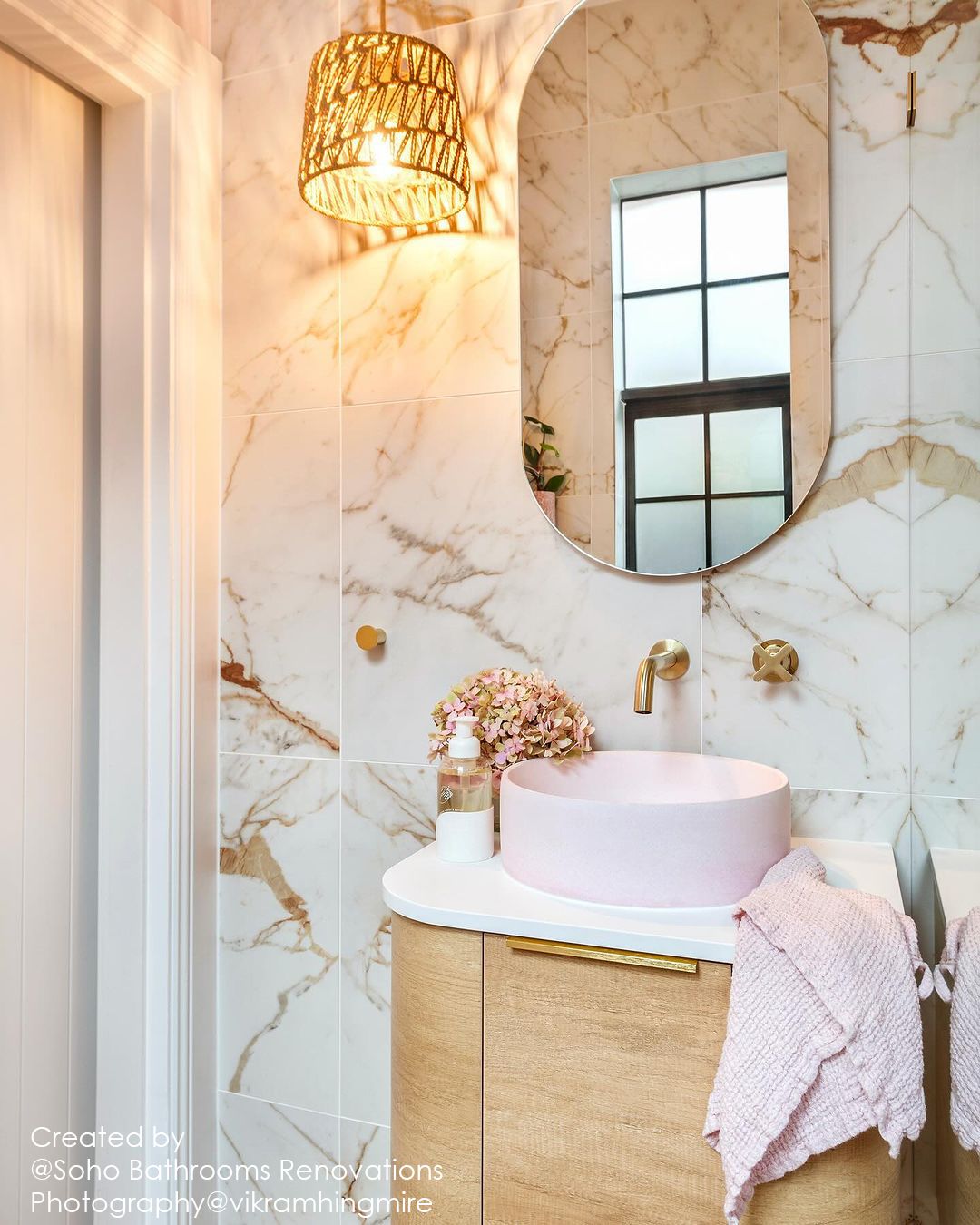 Bondi 600mm Natural Oak Wall Hung Curve Vanity (12TH & NTH Only) - rear mounting detail