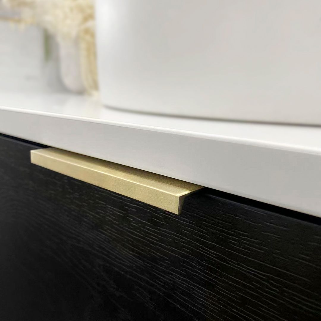 Bondi 1200mm Black Oak Wall Hung Curve Vanity - close-up detail view
