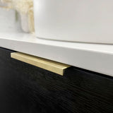 Bondi 1200mm Black Oak Wall Hung Curve Vanity - close-up detail view