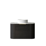 Bondi 750mm Black Oak Wall Hung Curve Vanity (12TH & NTH Only) - rear mounting detail