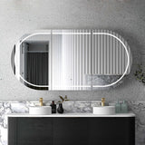Bondi 1800mm Black Oak Wall Hung Curve Vanity - angled product view
