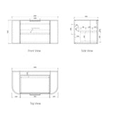 Bondi 900mm Natural Oak Wall Hung Curve Vanity - alternative product view