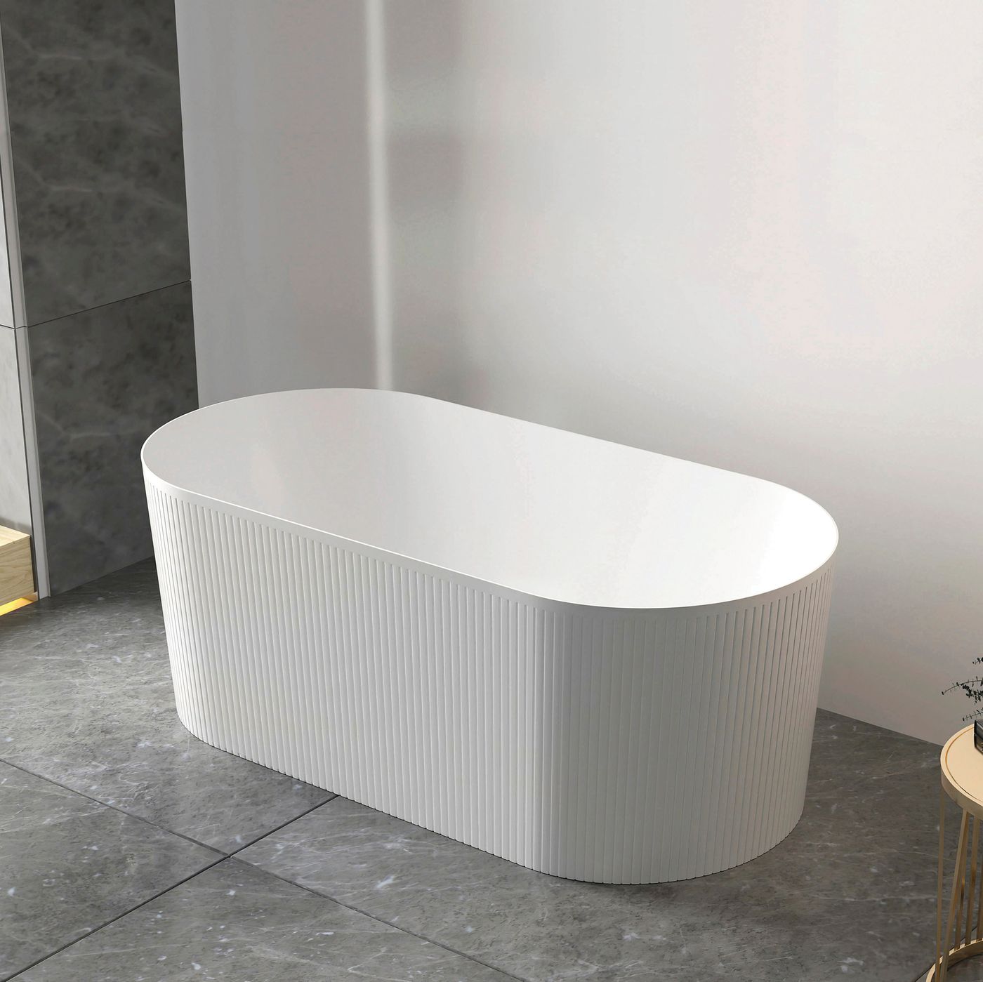 Attica Noosa Fluted 1700 Gloss White Bath