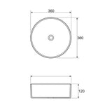 Radius Round 360x360x115 Carrara Basin