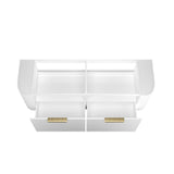 Bondi 1500mm Satin White Fluted Wall Hung Curve Vanity