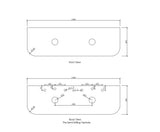 Bondi 1500mm Satin White Fluted Wall Hung Curve Vanity - rear mounting detail