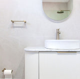 Bondi 1500mm Satin White Fluted Wall Hung Curve Vanity