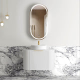 Bondi 750mm Satin White Fluted Wall Hung Curve Vanity (12TH & NTH Only)