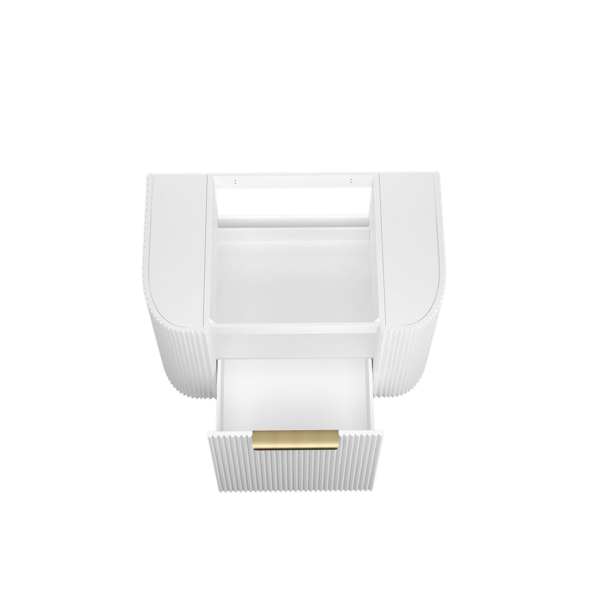 Bondi 750mm Satin White Fluted Wall Hung Curve Vanity (12TH & NTH Only) - finish and profile close-up