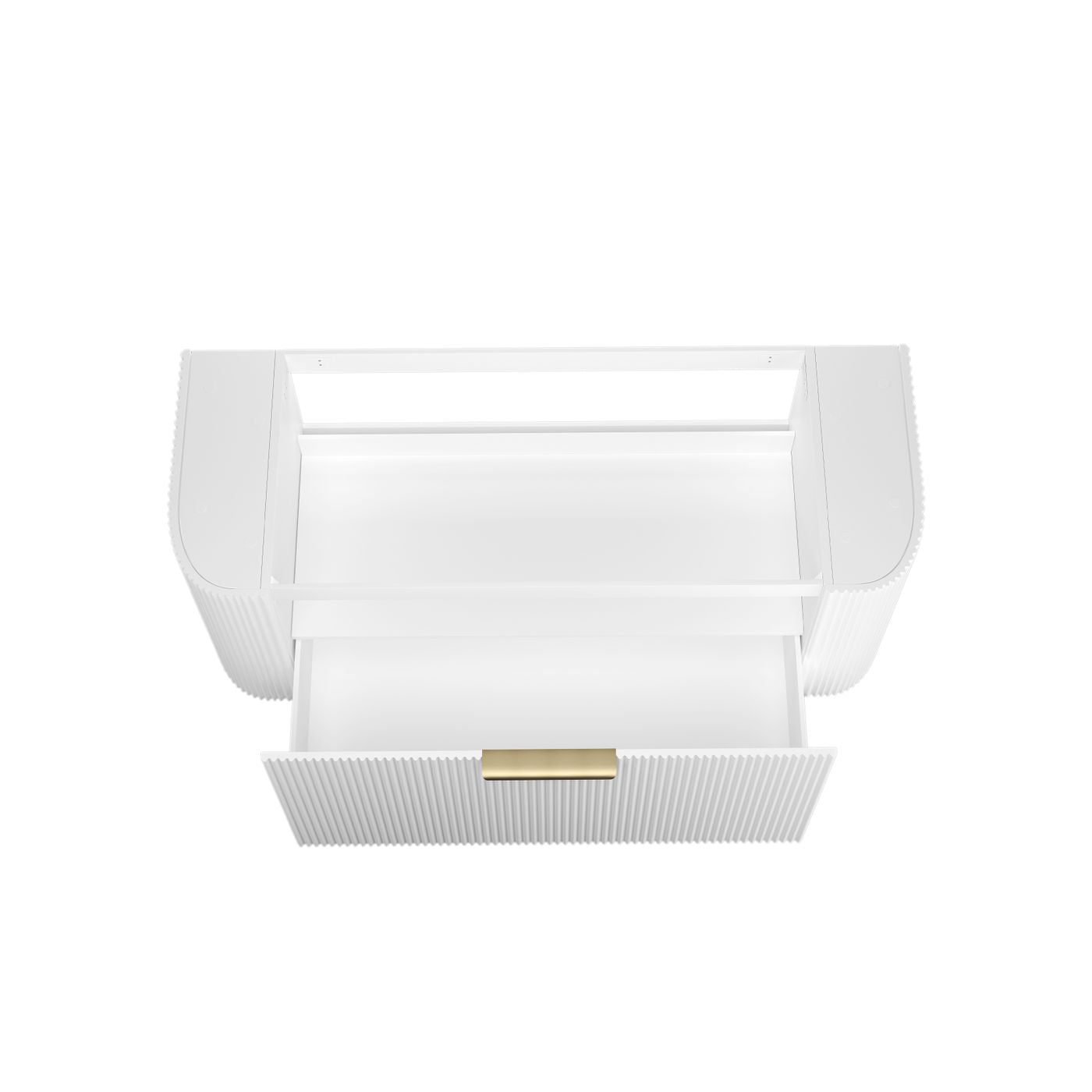 Bondi 1200mm Satin White Fluted Wall Hung Curve Vanity