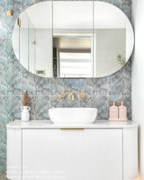 Bondi 1200mm Satin White Fluted Wall Hung Curve Vanity