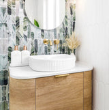 Archie 415x365x100 Gloss White Fluted Basin - side profile view