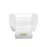 Bondi 900mm Satin White Fluted Wall Hung Curve Vanity - rear mounting detail