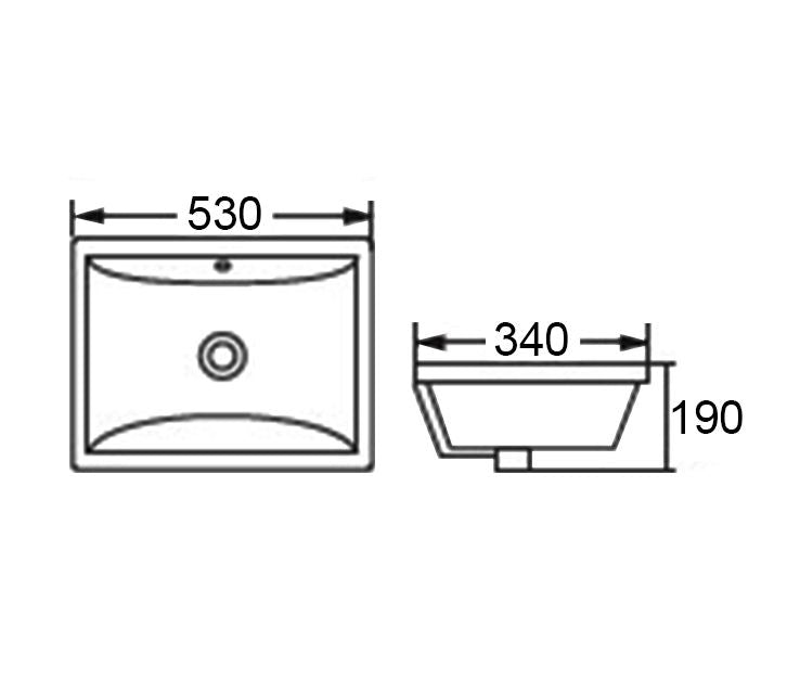 Undermount Square 530x340x190 Basin