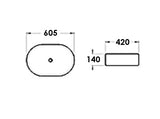 Vetto Oval 605x420x140 Basin