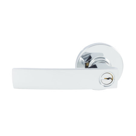 Neue Angular Entrance Key Lever Set in Bright Chrome