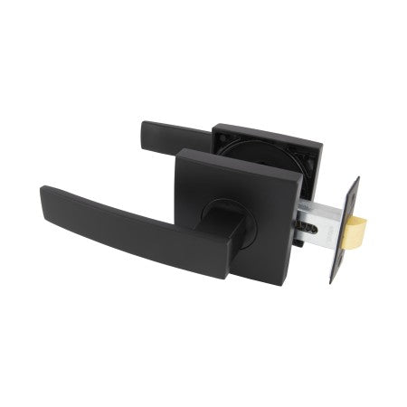 Neue Angular Square Rose Passage Lever Set in Matte Black