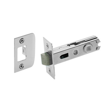 D Strike Rectangular Face Tubular Latch with 60mm Backset in Bright Chrome