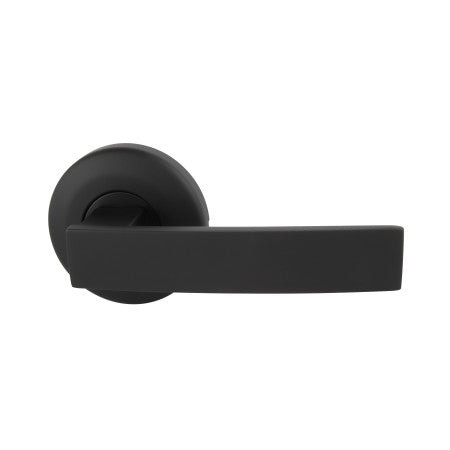 Neue Angular Round Rose Dummy Trim Lever in Matte Black