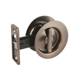 Circular Privacy Sliding Cavity Set in Aged Brushed Copper