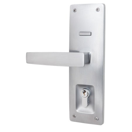 Trilock Urban Aurora Double Cylinder Entrance Lever Set in Brushed Satin Chrome