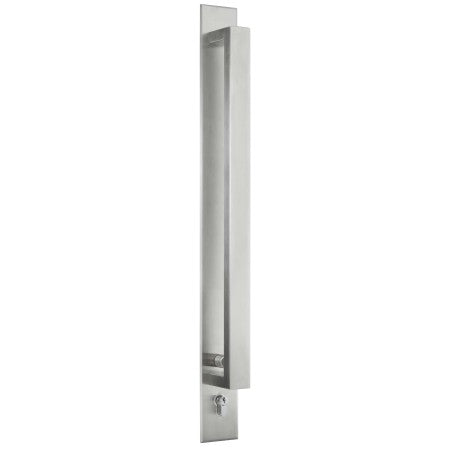 Trilock Omni Back to Back Double Cylinder Pull Handle Entrance Set in Stainless Steel