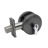Neue Smooth Round Single Cylinder Deadbolt in Satin Graphite
