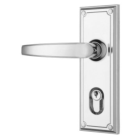 Trilock Traditional Double Cylinder Entrance Lever Set in Bright Chrome