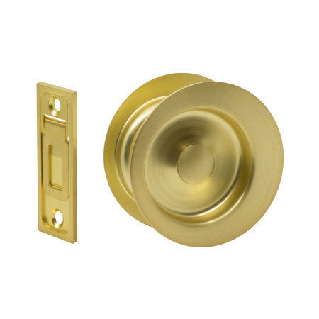 Circular Passage Sliding Cavity Set in Satin Brass