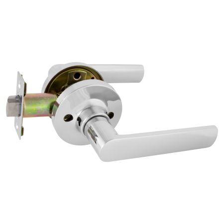 TradePro Round Rose Bela Passage Lever Set in Bright Chrome