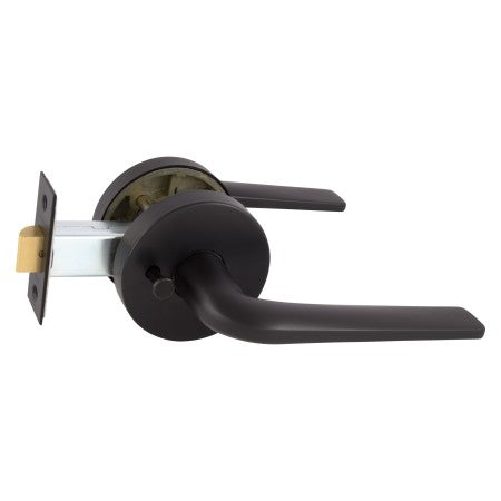 Avant with QuickFix Sierra Privacy Lever Set with Latch in Matte Black with Latch