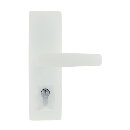 Trilock Urban Aurora Double Cylinder Entrance Lever Set in White