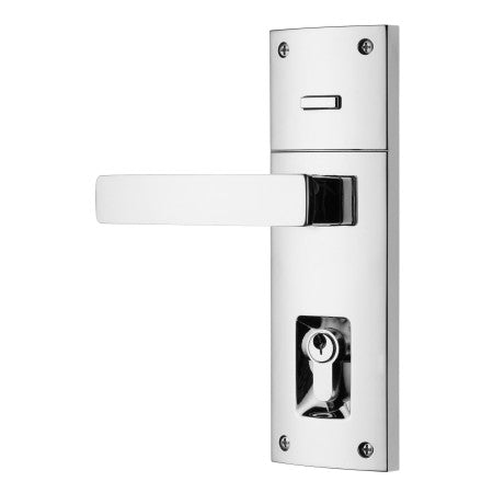 Trilock Contemporary Angular Double Cylinder Entrance Lever Set in Bright Chrome