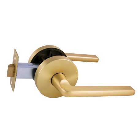 Avant with QuickFix Alba Passage Lever Set in Satin Brass with Latch