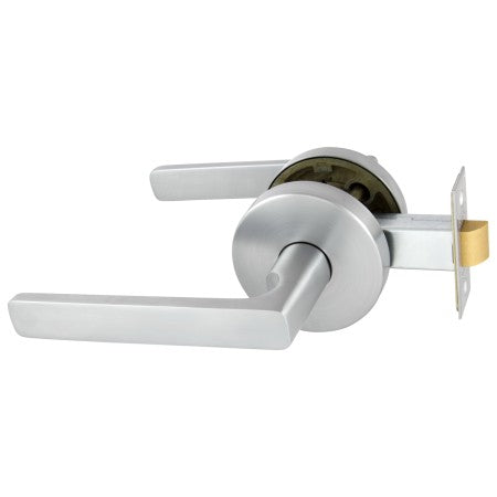 Avant with QuickFix Rivera Passage Lever Set in Brushed Satin Chrome with Latch