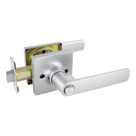 TradePro Square Rose Bela Entrance Key-in-Lever Set in Satin Chrome