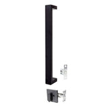 Oblong 450mm Pull Handle Entrance Set with Deadbolt in Matte Black