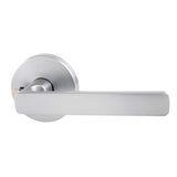 Avant with QuickFix Rivera Privacy Lever Set with Latch in Brushed Satin Chrome