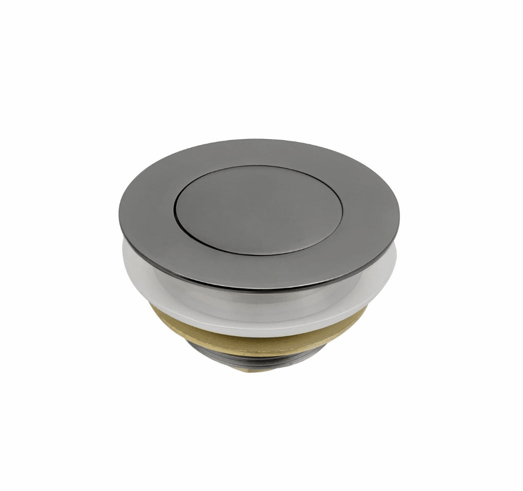 Bathtub 40mm Gun Metal Pop Up Waste - front view, bathroom accessory