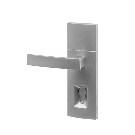 Trilock Contemporary Angular Dummy Trim Entrance Lever Set in Satin Chrome