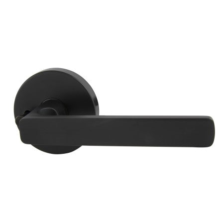 Avant with QuickFix Rivera Privacy Lever Set with Latch in Matte Black with Latch