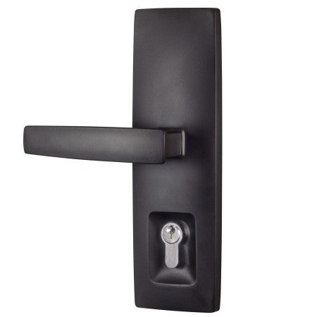 Trilock Urban Aurora Double Cylinder Entrance Lever Set in Matte Black